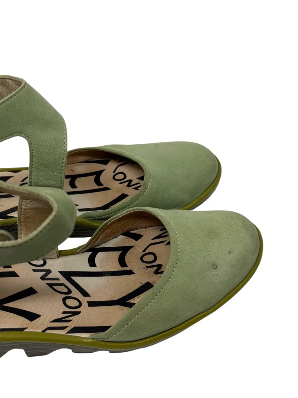 Fly London Mint Green Suede Piat Wedge Sandals 38